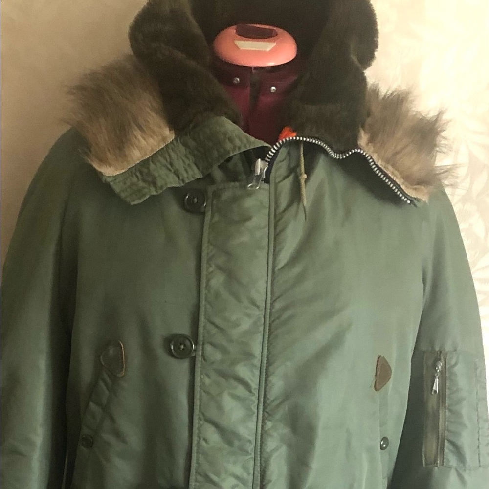 Vintage green coat mens size 44